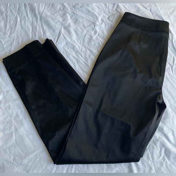Talbots Pants - TALBOTS Satin Pants Curvy Womens Size 4 Side Zip Black 2000s Y2K Evening Glam